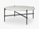 TS Coffee Table - Dia 80 Black base, glass oyster white top