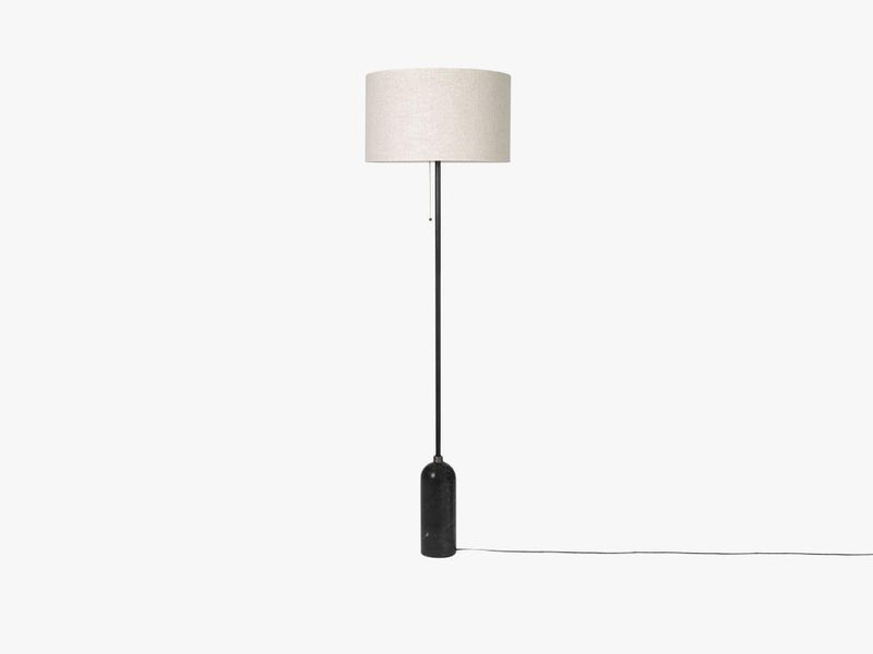 Gravity Floor Lamp - Black Marble base, Canvas shade