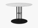 TS Column - Lounge table - Dia 110 Black base, Marble white top