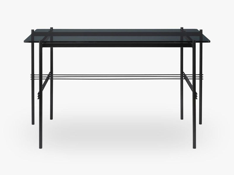 TS Desk - 120x60 Black base , Glass Smoked top