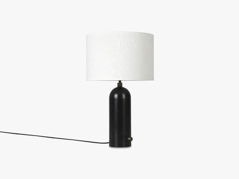 Gravity Table Lamp Small - Blackened Steel base, White shade