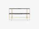 TS Console - 2 rack - Brass base, Marble Grey top