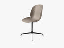 Beetle Dining Chair - Un-upholstered Casted Swivel base Black, New Beige shell