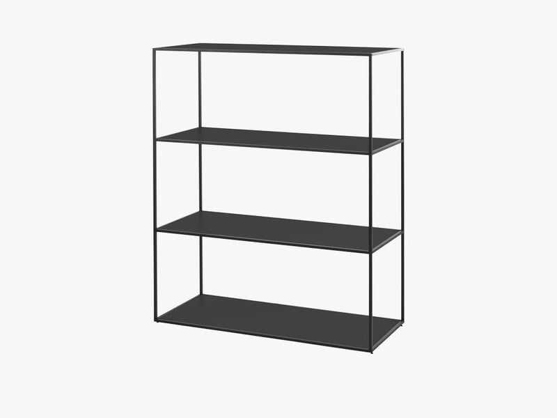 Twin bookcase large, black