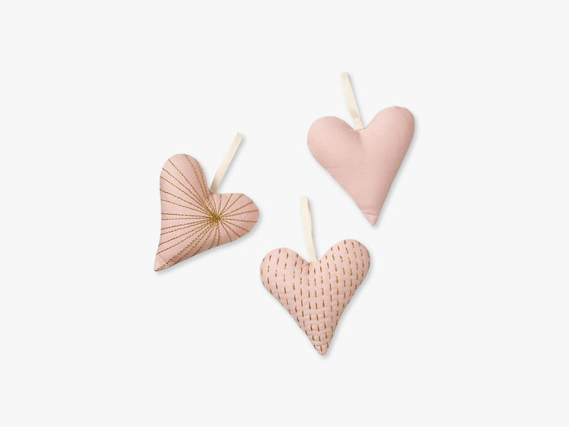 Decorative Hearts Set of 3, Blossom Pink