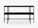 TS Console - 2 rack w tray Black base, Marble black top