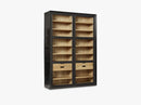 VIVA cabinet w/glass doors and drawers, black
