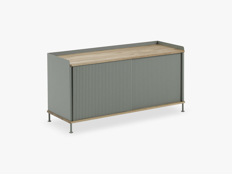 Enfold Sideboard / Low, Oak/Dusty Green