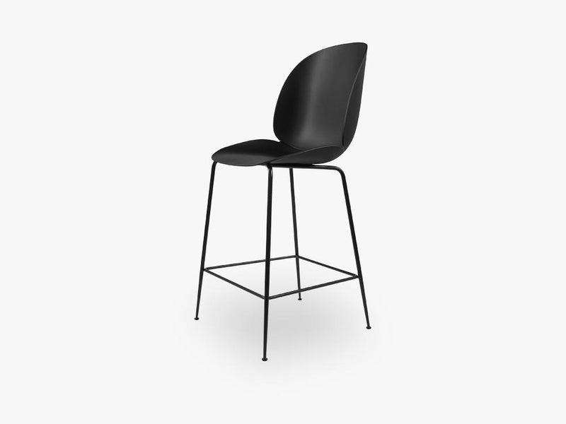 Beetle Counter Chair - Un-upholstered - 64 cm Conic Black base, Black shell