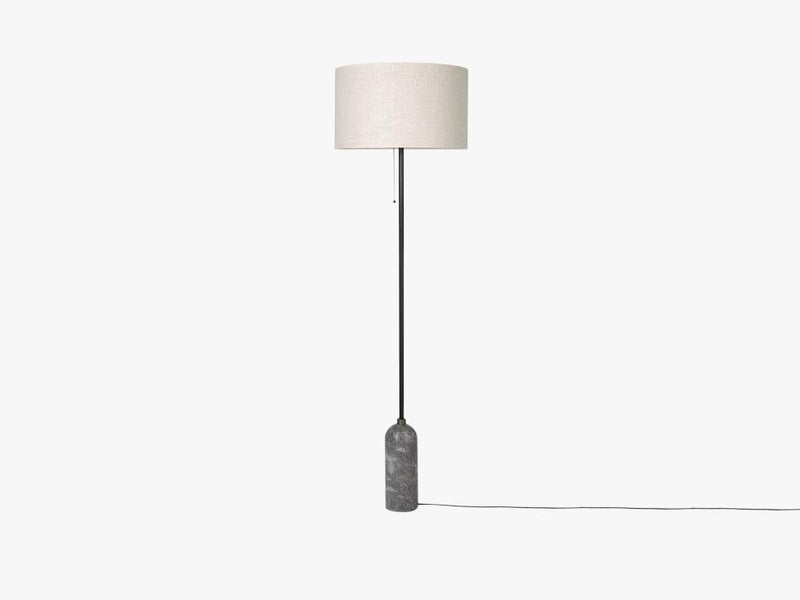 Gravity Floor Lamp - Grey Marble base, Canvas shade