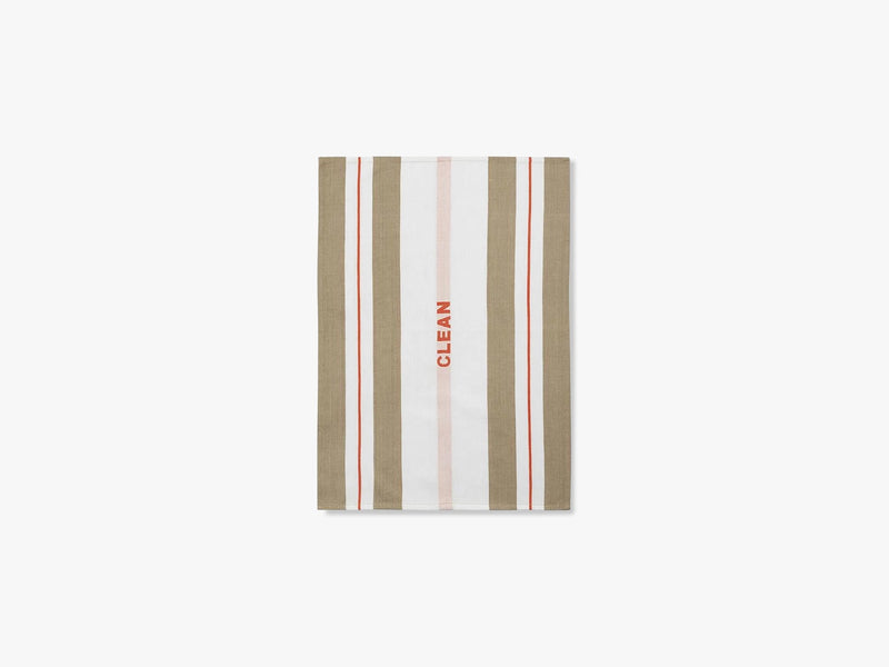 Ren viskestykke Stripe, Sand/Spicy orange