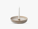 Earthenware Light Tray, Pale sakura + Brass manchet Ø30