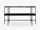 TS Console - 2 rack w tray Black base, Marble green top