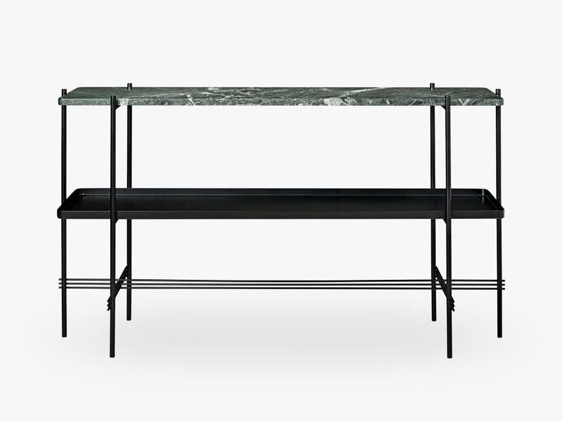 TS Console - 2 rack w tray Black base, Marble green top