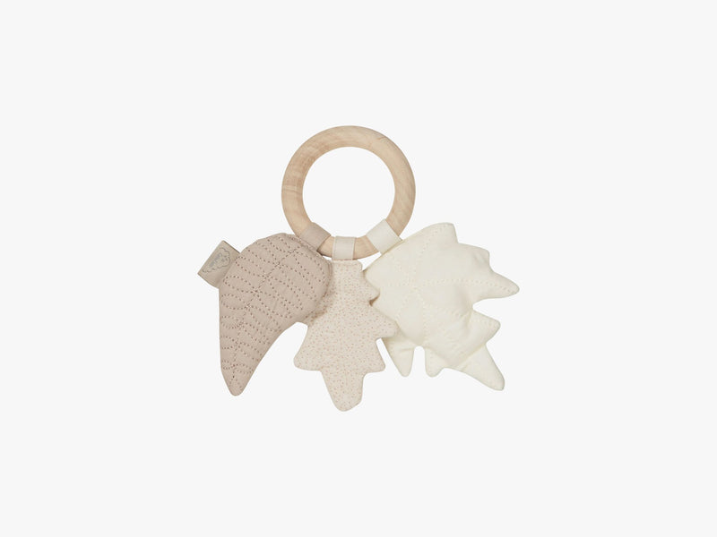 Rattle Leaves w/ maple wood ring, Mix Natural