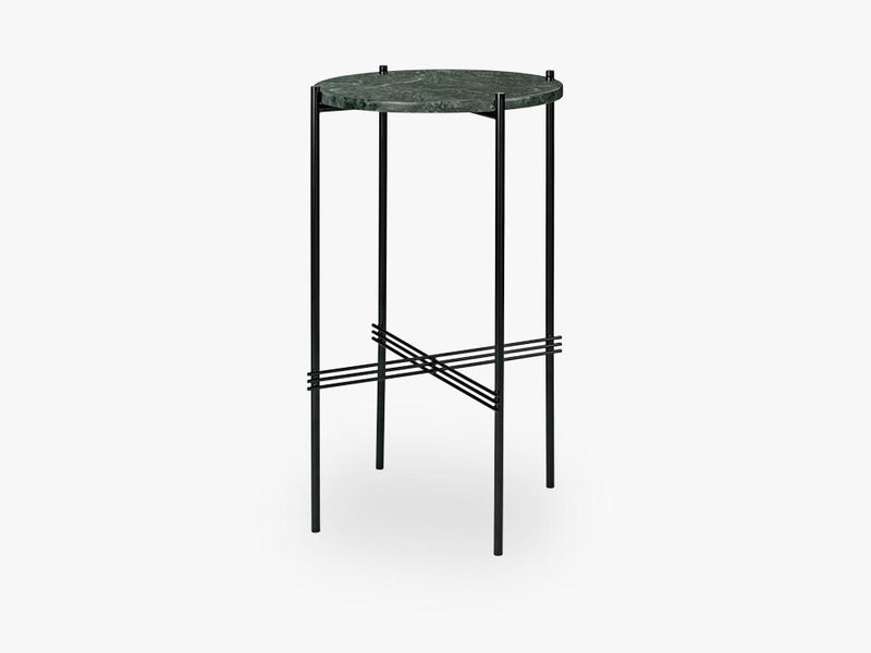 TS Console - Round - Dia 40 Black base, Marble green top