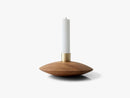 UFO LIGHT, lysestage, brass/oak