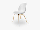 Beetle Dining Chair - Un-upholstered Oak base, White shell