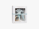 Gift Box w/ Printed Swaddle and Peacock Rattle, Grey Wave