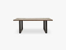 Iron table w/wooden top, raw