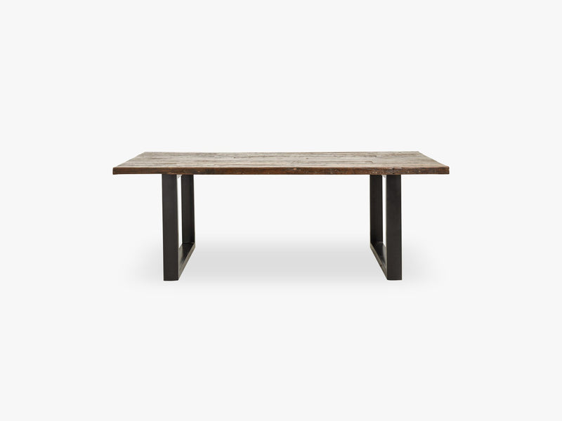 Iron table w/wooden top, raw