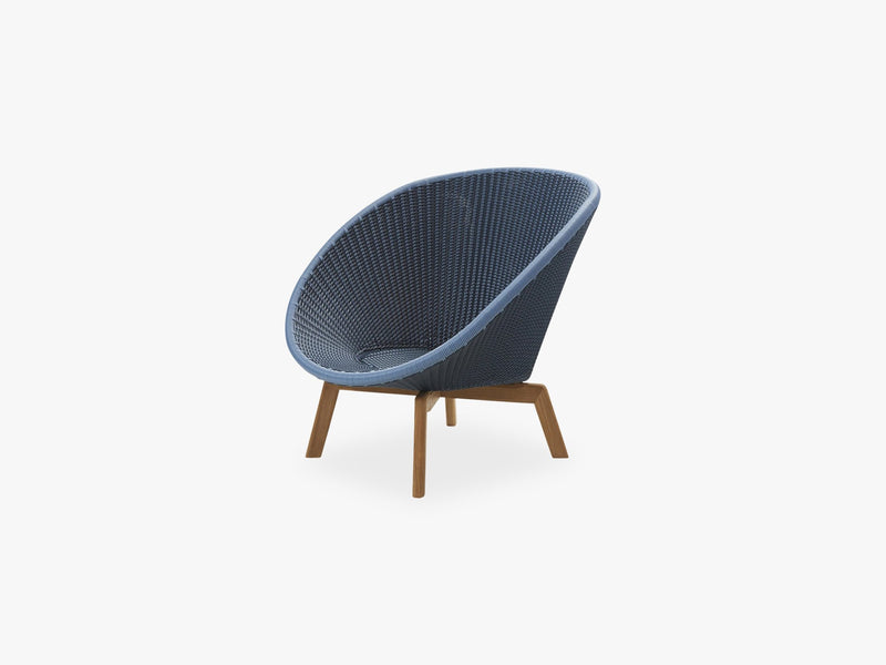 Peacock Loungestol M/Teak Ben, Midnight/Dusty Blue