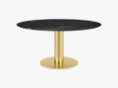 GUBI 2.0 Dining Table - Round - Ø150 - Brass base, Marble Black top