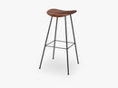 2D Counter Stool - Un-upholstered - 65 cm Center Black base, American Walnut shell