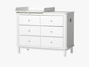Wood Puslekommode, 6 skuffer m. lille pusleplads, hvid