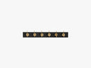 Coat rack, 6 brass hooks, matt black