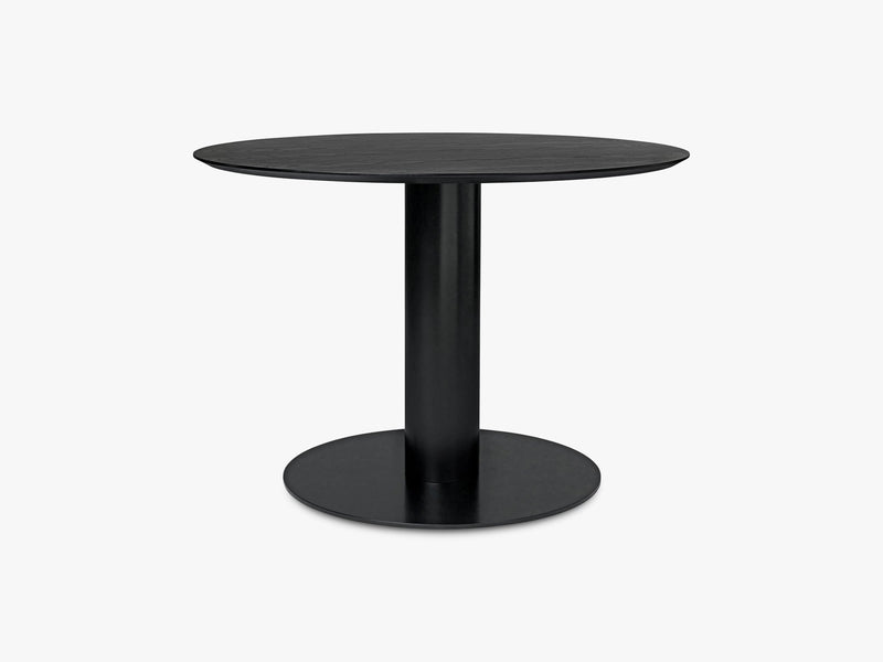 GUBI 2.0 Dining Table - Round - Ø110 - Black base, Black Stained Ash top