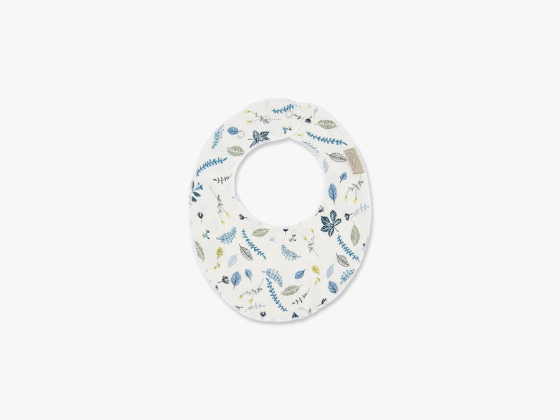 Bib - Teething Muslin, Pressed Leave Blue