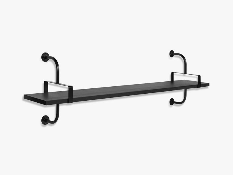 Démon Shelf - 2 Brackets - 155 cm 1 shelf, Black Stained Ash shell