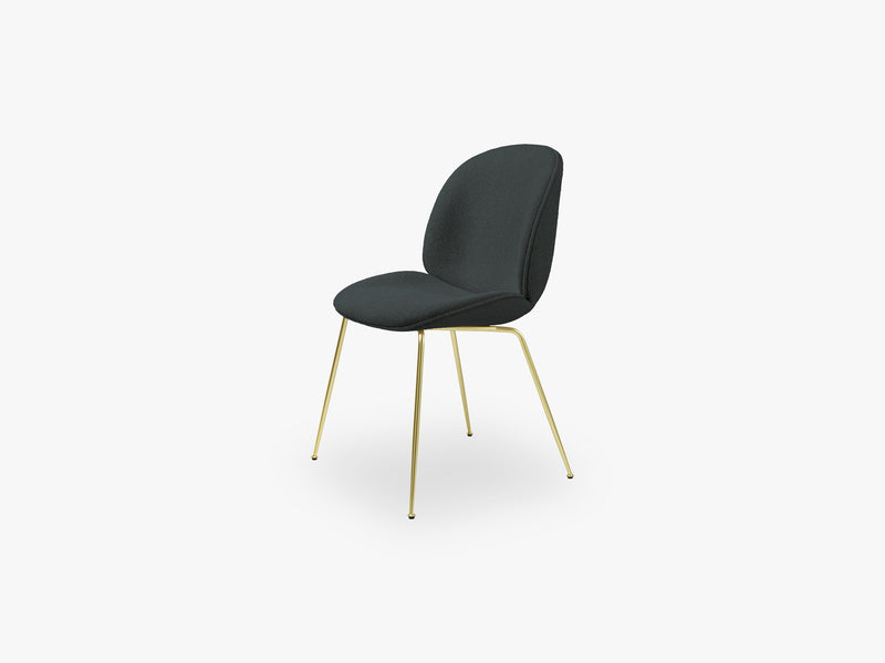 Beetle Dining Chair (Fully), Brass Semi Matt, Grp 02, Light Bouclé, GUBI (0028)