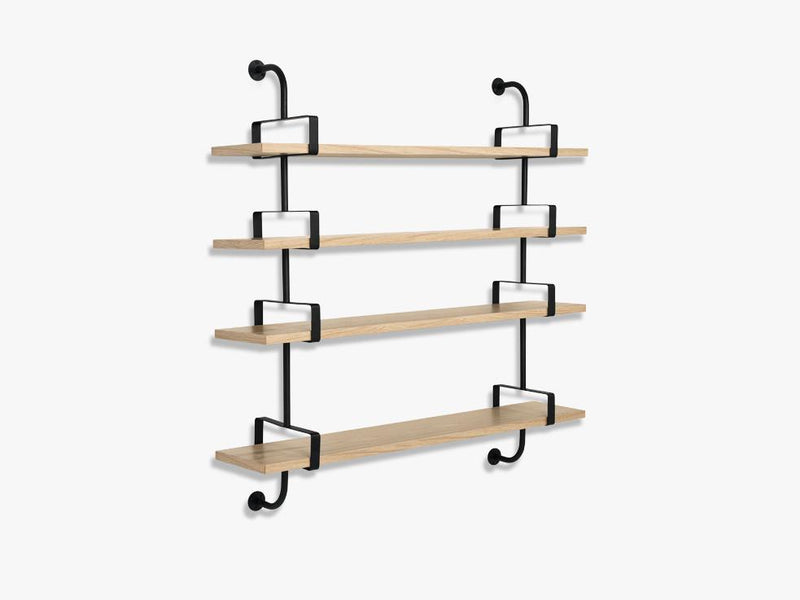 Démon Shelf - 2 Brackets - 155 cm 4 shelves, Oak shell