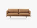 Outline Sofa - 2-Seater, Silk Leather - Cognac