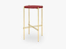 TS Console - Round - Dia 40 Brass base, glass rusty red top