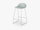 3D Counter Stool - Un-upholstered - 65 cm Sledge Crome base, Nightfall Blue shell