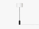 Gravity Floor Lamp - Black Marble base, White shade