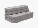KK 3 Fold Sofa, Multi grey w grey buttons