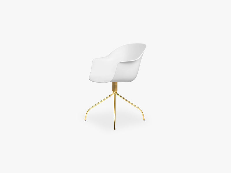 Bat Meeting Chair - Skal m Swivel base - Brass Semi Matt, Pure White