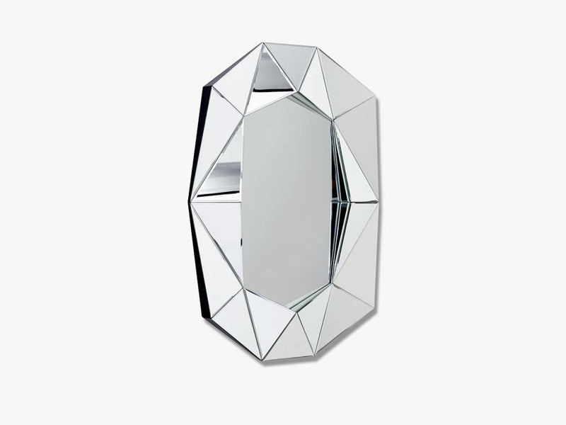 Diamond mirror large, Silver/Silver