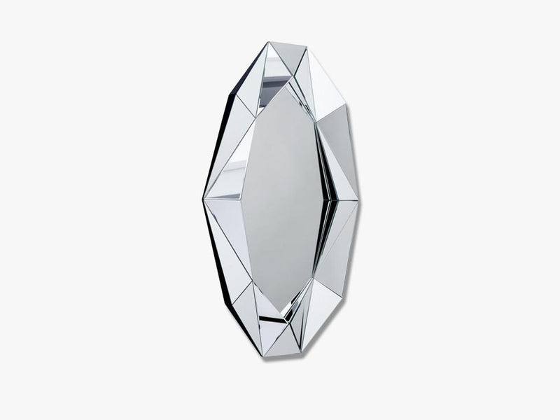 Diamond mirror XL, Silver/Silver