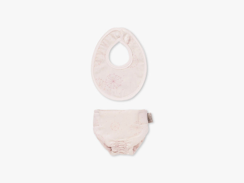 Doll's Bib & Diaper, Dandelion Rose