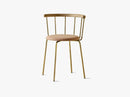 Babette Spisestuestol, Brass, Padded seat & Oak