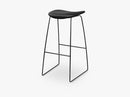 2D Counter Stool - Un-upholstered - 65 cm Sledge Black base, Black Stained Birch shell