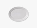Hvid Halvblonde Oval Tallerken, 28 Cm