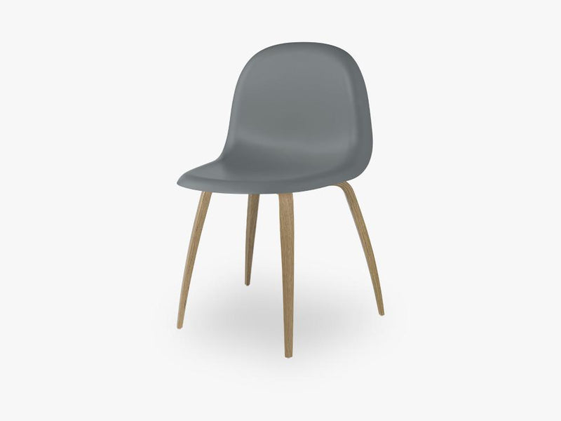 3D Dining Chair - Un-upholstered Oak base, Rainy Grey shell