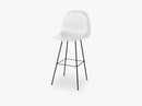 3D Bar Stool - Un-upholstered - 75 cm Center Black base, White Cloud shell