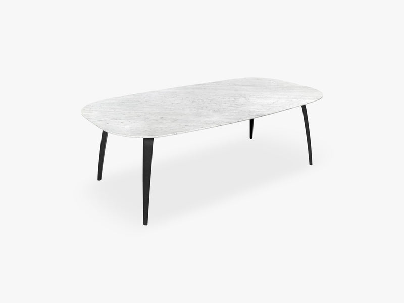 GUBI Dining Table - Eliptical - 120x230x72 cm, White Marble Top